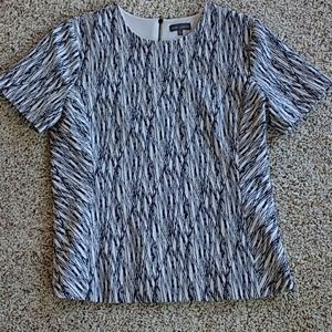 Vince Camuto black and white structured blouse S